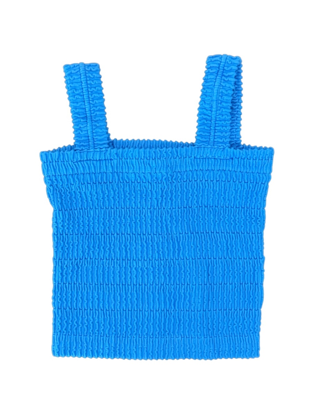 Vintage Havana cobalt Blue Crinkle Square Neck Tank Girls basic one size